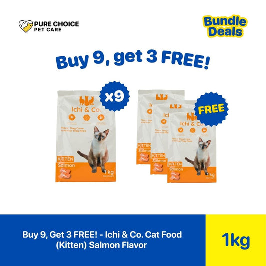 Pure Choice - Buy 9, Get 3 Free Ichi & Co. Dry Cat Food for Kitten 1kg Salmon Flavor