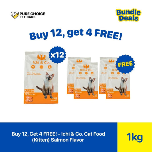Pure  Choice - Buy 12, Get 4 Free Ichi & Co. Dry Cat Food for Kitten 1kg Salmon Flavor