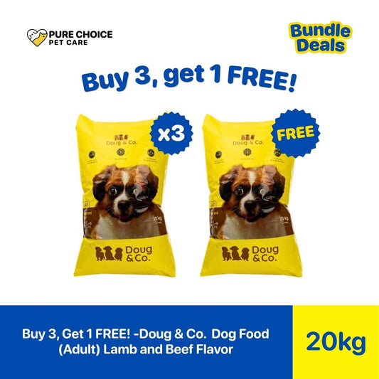 Pure Choice - Buy 3, Get 1 Free Doug & Co. Dry Dog Food for Adult Lamb and Beef Flavor 20Kg