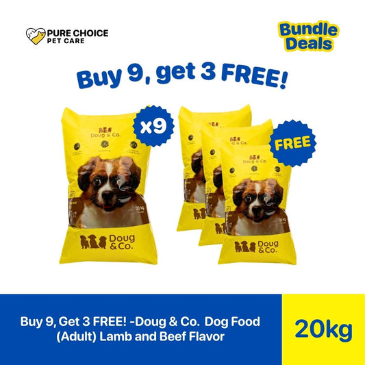 Pure Choice - Buy 9, Get 3 Free Doug & Co. Dry Dog Food for Adult Lamb and Beef Flavor 20Kg
