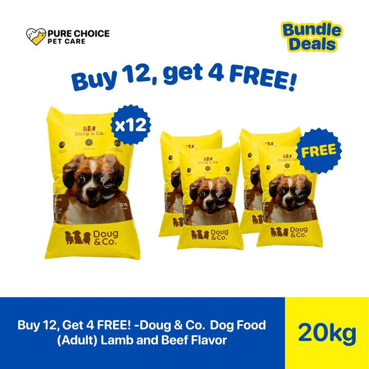 Pure Choice - Buy 12, Get 4 Free Doug & Co. Dry Dog Food for Adult Lamb and Beef Flavor 20Kg