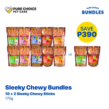 Bundle: 10 + 2 Sleeky Chewy Sticks 175g Dog Treats - Chicken