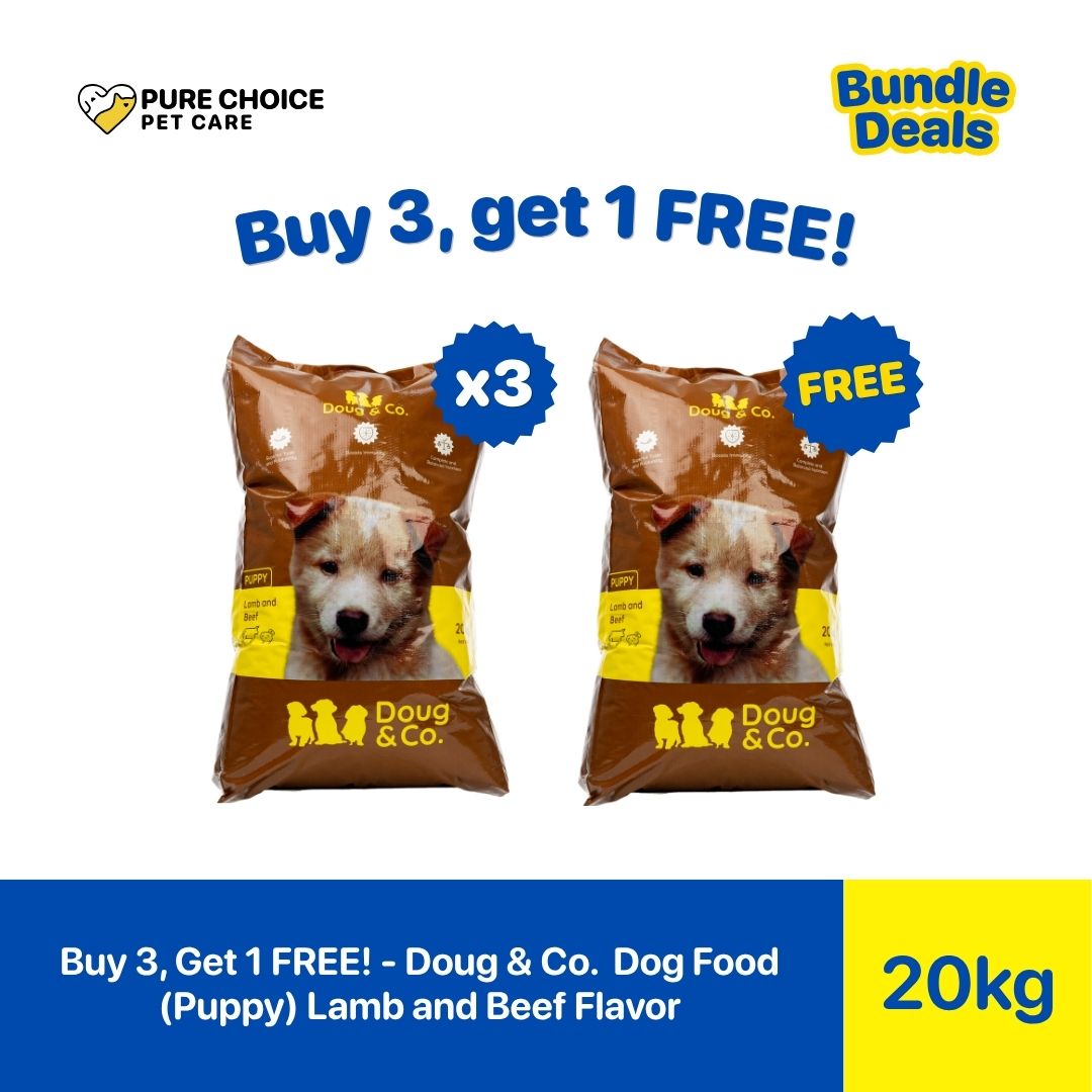 Pure Choice - Buy 3, Get 1 Free Doug & Co. Dry Dog Food for Puppy Lamb and Beef Flavor 20Kg