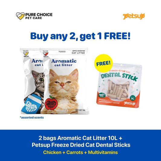 Aromatic Cat Litter 10L/8kg + Free Petsup Dried Cat Dental Sticks 30g - pet products Philippines