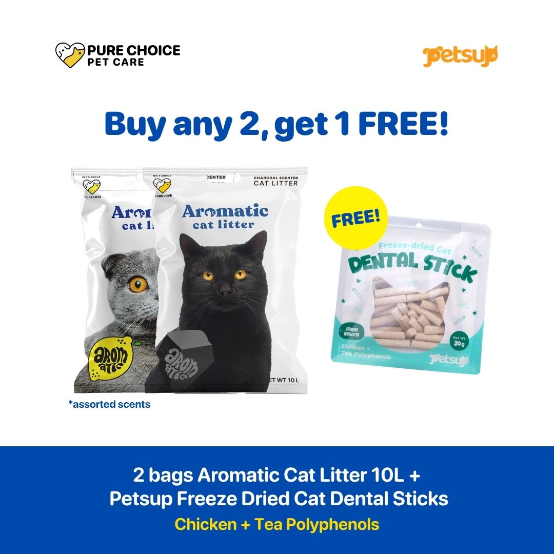 Aromatic Cat Litter 10L/8kg + Free Petsup Dried Cat Dental Sticks 30g - pet products Philippines