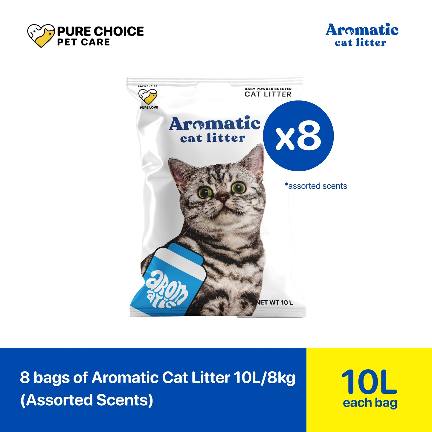 Aromatic Cat Litters 10L/8kg - Bundle of 8