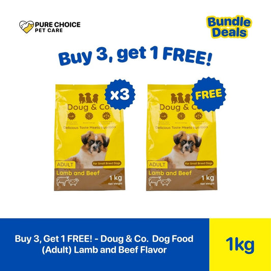 Pure Choice - Buy 3, Get 1 Free Doug & Co. Dry Dog Food for Adult 1Kg Lamb and Beef Flavor