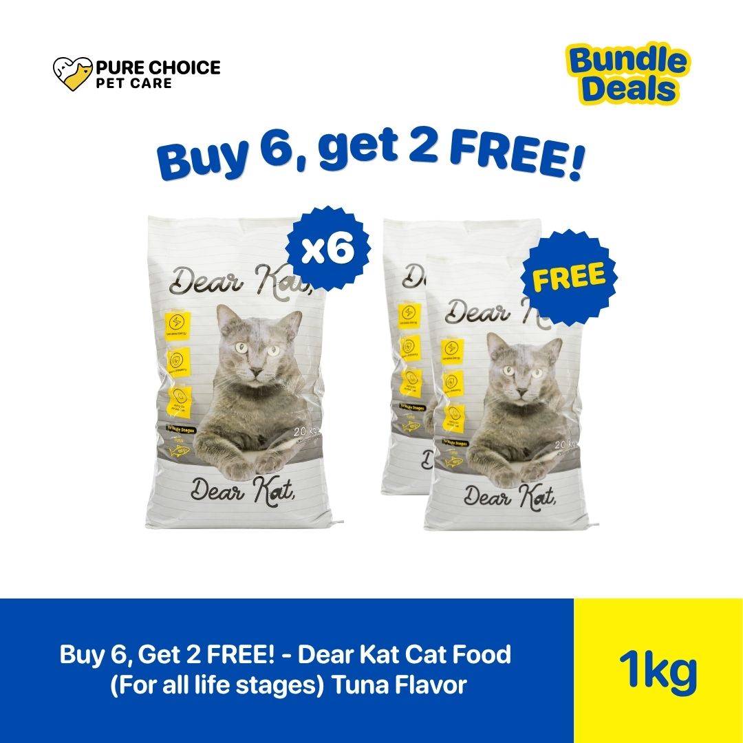 Pure Choice - Buy 6, Get 2 Free Dear Kat Dry Cat Food for All life Stages Tuna Flavor 20Kg
