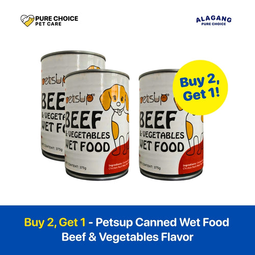 Dist. by Pure Choice - Buy 2, Get 1 Free  Petsup Canned Dog Wet Food Beef & Vegetables Flavor 375g