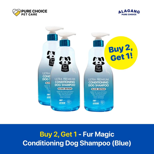 Dist. by Pure Choice - Buy 2, Get 1 Free  FurMagic Conditiong Dog Shampoo 250ml - Blue