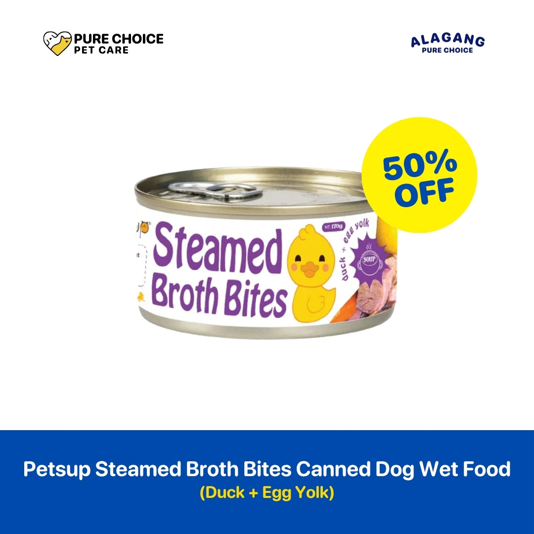 Dist. by Pure Choice - Petsup Steamed Broth Bites Canned Dog Wet Food Duck and Egg Yolk