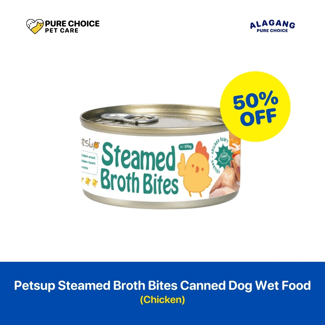 Dist. by Pure Choice - Petsup Steamed Broth Bites Canned Dog Wet Food Chicken
