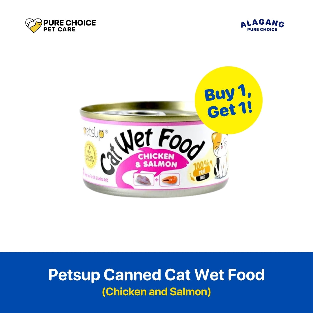 Dist. by Pure Choice - Buy 1 Take 1 Petsup Canned Cat Wet Food Chicken and Salmon  Flavor 85g