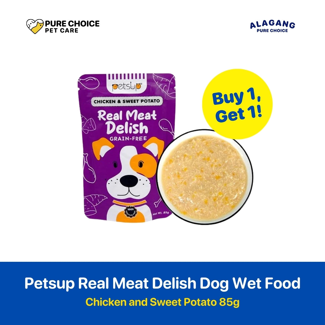 Dist. by Pure Choice -  Buy 1 Take 1 Petsup Real Meat Delish Dog Wet Food Chicken and Sweet Potato Flavor 85g