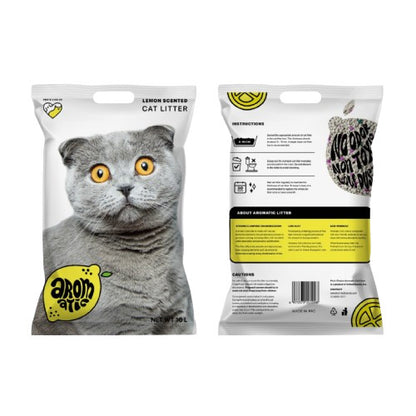 Aromatic Cat Litters 10L/8kg: Apple, Lemon, Coffee and Lavander Scents - Lemon image