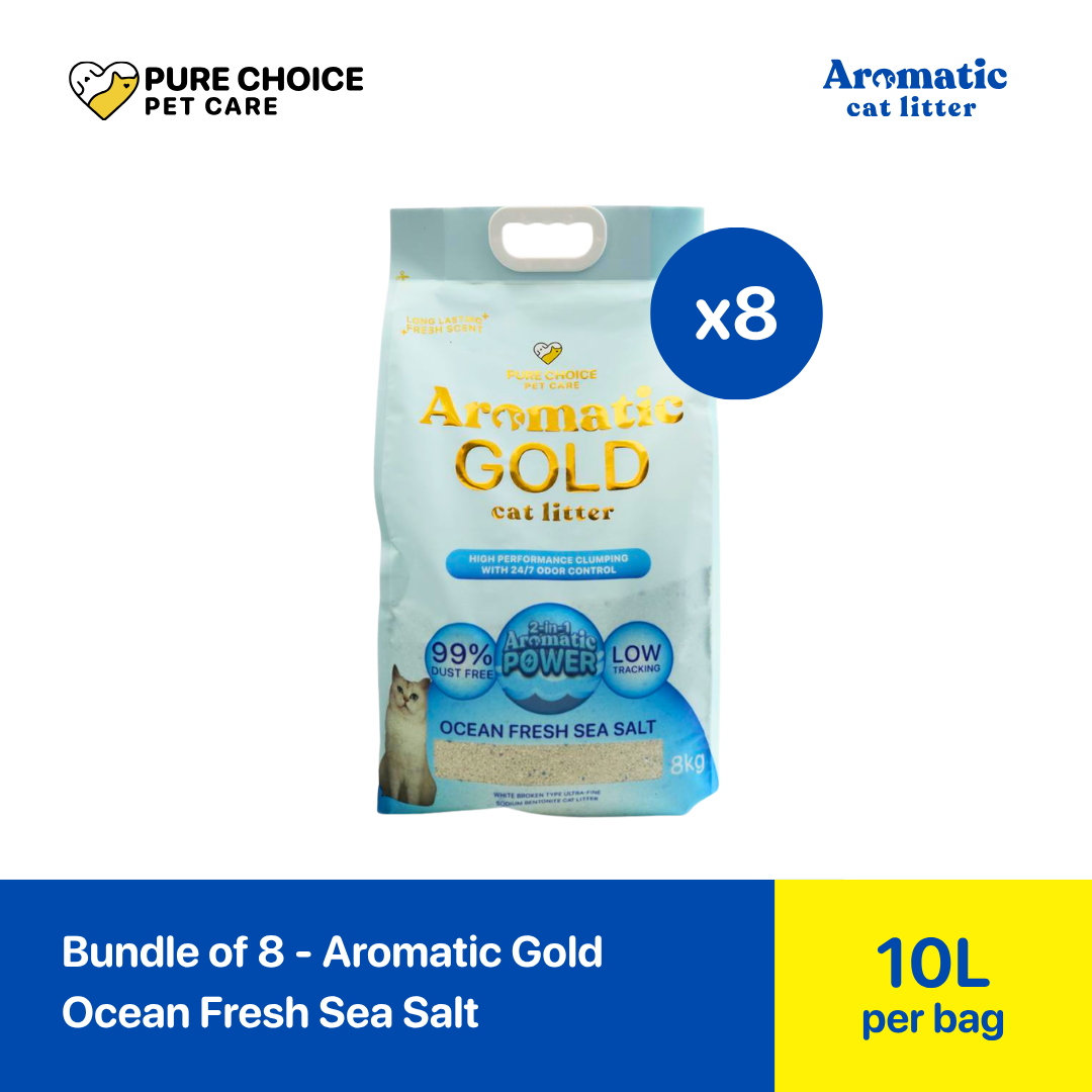Bundle of 8 Bags - Aromatic Gold Cat Litter Sand (5L & 10L)
