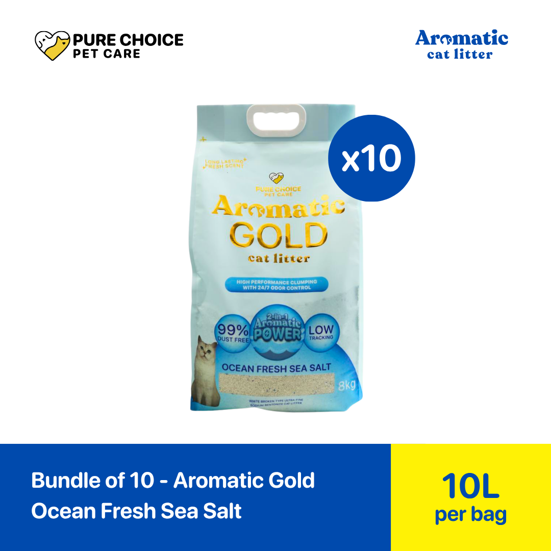 Bundle of 10 Bags - Aromatic Gold Cat Litter Sand (5L & 10L)