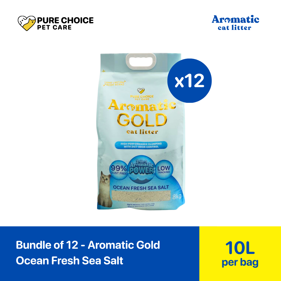 Bundle of 12 Bags - Aromatic Gold Cat Litter Sand (5L & 10L)