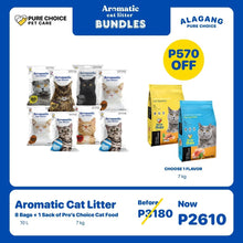 Bundle: 8 Bags of Aromatic Cat Litter + 1 Sack of 7Kg Pro's Choice Cat Food