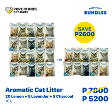Bundle: Aromatic Cat Litter 8Kg/10L 20 pcs Lemon + Free  5 pcs Lavender and 5 pcs 8Kg/10L Charcoal image 0
