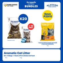 Bundle: 30 Bags of Aromatic Cat Litter + 1 Sack of 7Kg Pro's Choice Cat Food
