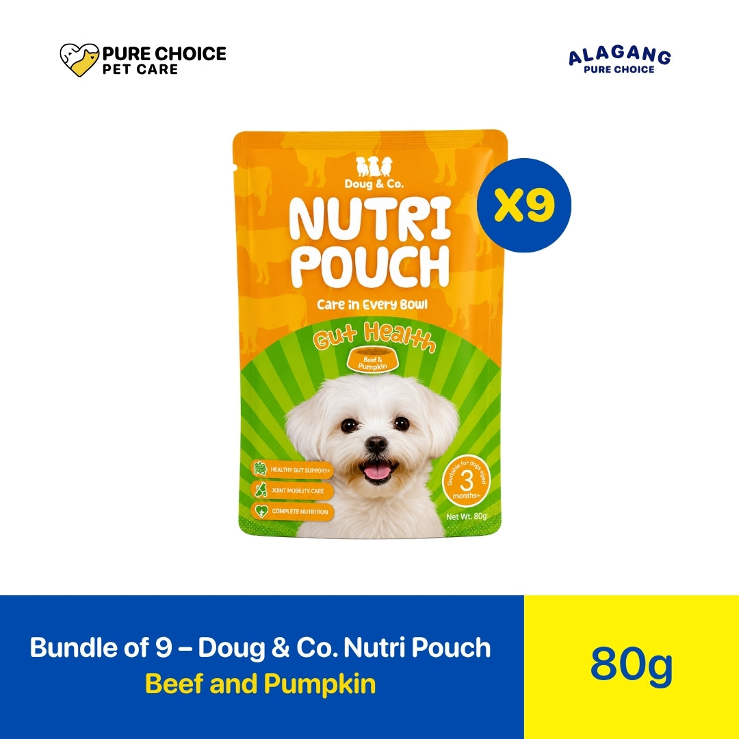Pure Choice - Bundle of 6 Doug & Co. Nutri Pouch Dog Wet Food Beef and Pumpkin 80g