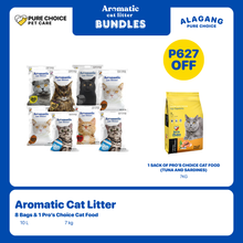 Bundle: 8 Bags of Aromatic Cat Litter + 1 Sack of 7Kg Pro's Choice Cat Food