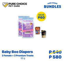 Bundle: 2x  Baby Boo Pet Diaper for Female Girl Dog in Large + 2 Premium Treats image 0