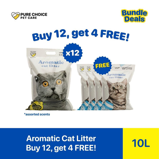 Pure Choice - Buy 12, Get 4 Free Aromatic Cat Litter Assorted Scents 10L/8Kg