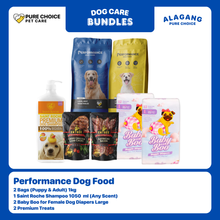 Performance Dog Food 2Bags (1kg) + Saint Roche Shampoo 1050ml + 2 Baby Boo For Female Dog Diaper Large + 2 Premium Treats