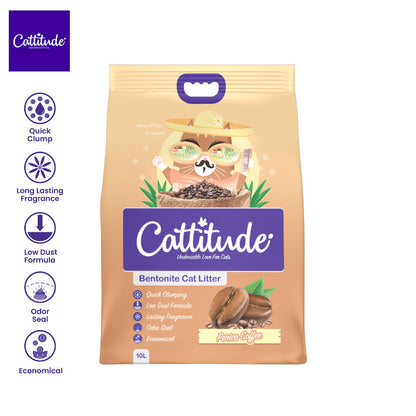 Cattitude Bentonite Cat Litter 10L in Perico Coffee Mellow Mango Lovely Lavender Luscious Lemon image 5