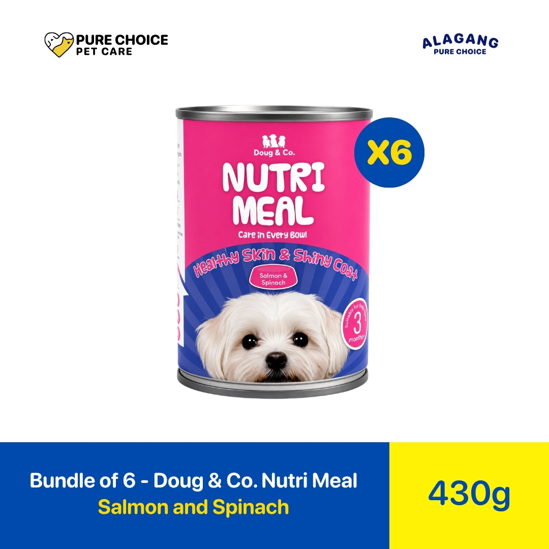 Pure Choice - Bundle of 6 Cans Doug & Co. Nutri Meal Dog Wet Food Salmon & Spinach Flavor 430g