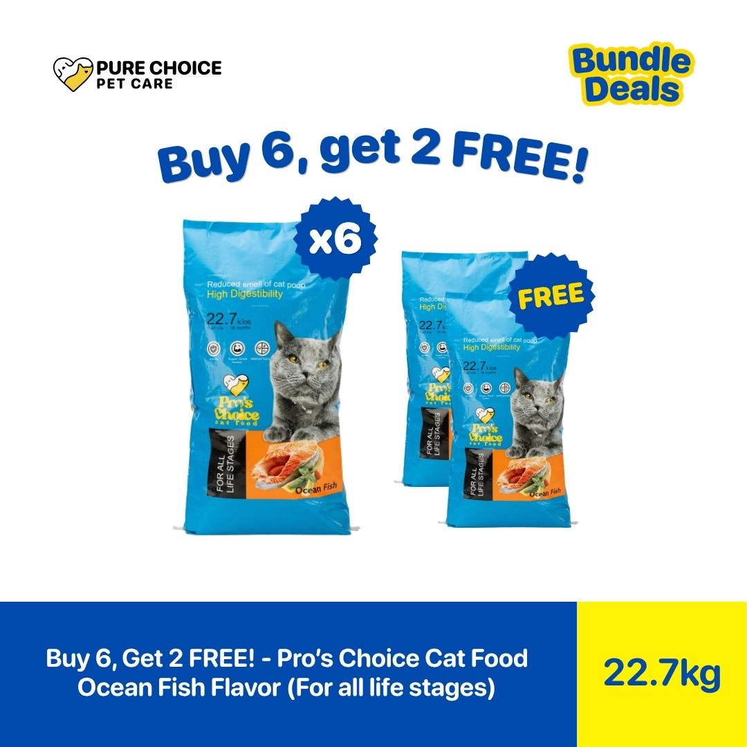 Pure Choice - Buy 6 Get 2 Free Pro's Choice Dry Cat Food 22.7kg Ocean Fish - Tuna & Sardines