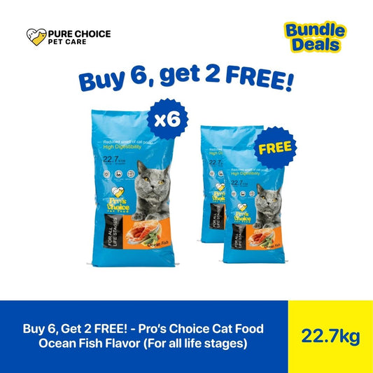 Pure Choice - Buy 6 Get 2 Free Pro's Choice Dry Cat Food 22.7kg Ocean Fish - Tuna & Sardines