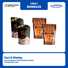 Bundle: 2 Zert Dentacare Stick Strawberry Gelato + 2 Sleeky Treats Lamb Stick