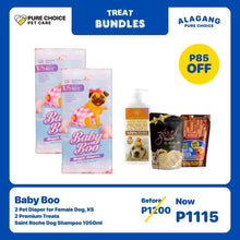 Baby Boo Diaper for Female Dog (XS) + Premium Treats & Saint Roche Dog Shampoo 1050ml