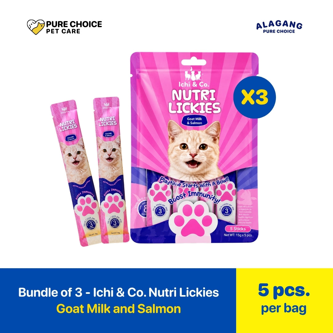 Pure Choice - Bundle of 3 Packs Ichi & Co. Nutri Lickies Goat Milk and Salmon Flavor 75g