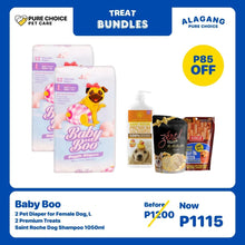 Baby Boo Diaper for Female Dog (Large) + Premium Treats & Saint Roche Dog Shampoo 1050ml
