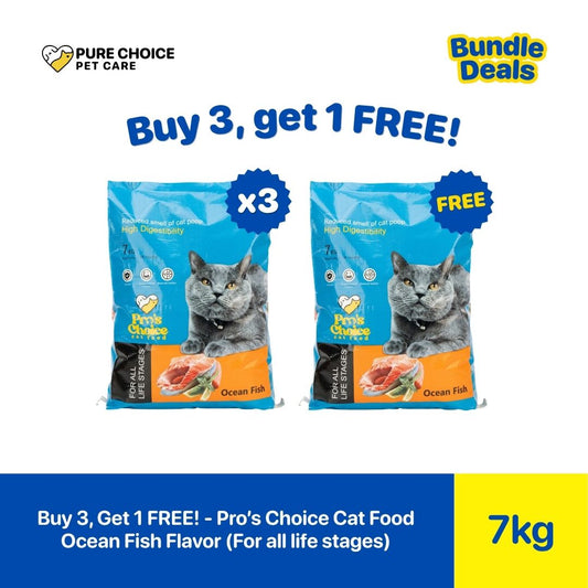 Pure Choice - Buy 3, Get 1 Free Pro's Choice Dry Cat Food for All Life Stages Ocean Fish Flavor 7Kg