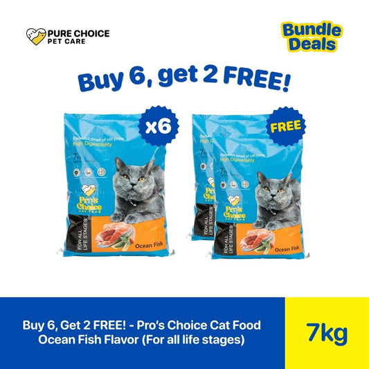 Pure Choice - Buy 6, Get 2 Free Pro's Choice Dry Cat Food for All Life Stages Ocean Fish Flavor 7Kg