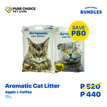 Bundle: Aromatic Cat Litter 8Kg/10L Apple + Coffee Scent image 0