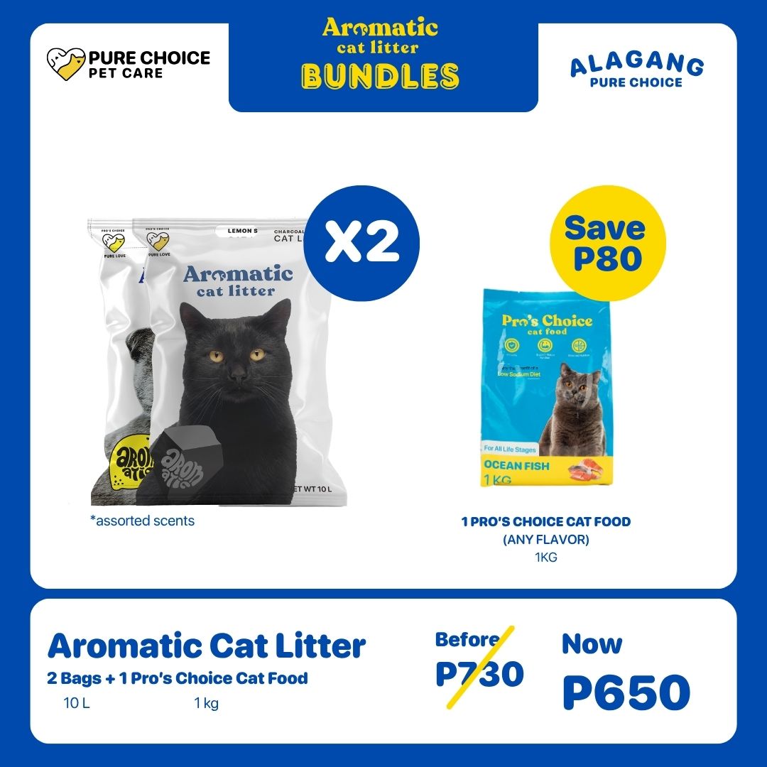 2 Bags Aromatic Cat Litter + 1kg Pro's Choice Cat Food (Low Sodium)