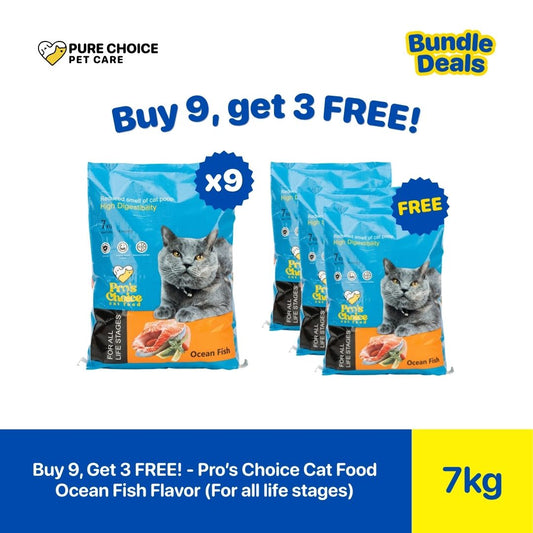Pure Choice - Buy 9 Get 3 Free Pro's Choice Dry Cat Food 7kg Ocean Fish - Tuna & Sardines