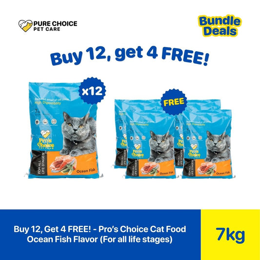 Pure Choice - Buy 12, Get 4 Free Pro's Choice Dry Cat Food for All Life Stages Ocean Fish Flavor 7Kg