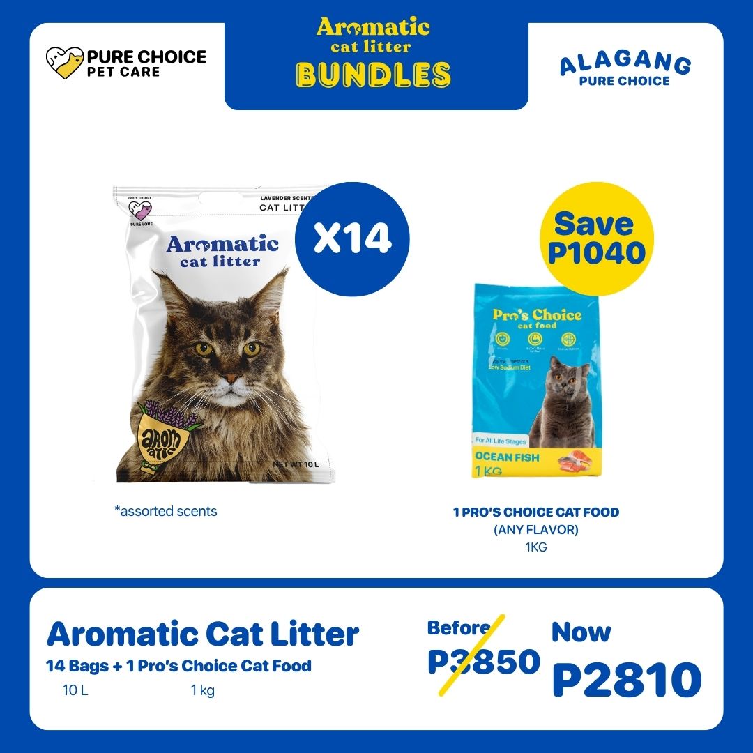 14 Bags Aromatic Cat Litter + Pro's Choice Cat Food 1kg (Low Sodium)