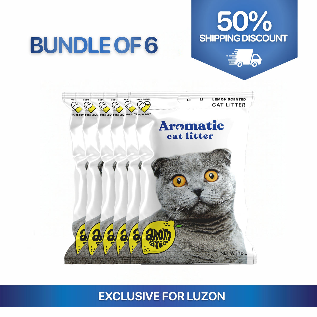 Natural Bentonite Cat Litter 10L/8kg - Bundles of 6