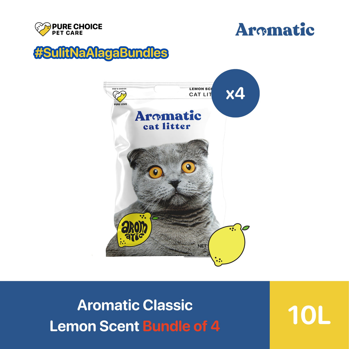 Aromatic Bentonite Cat Litter 5L/4kg - Bundle of 4 Bags