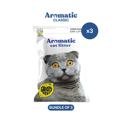 Aromatic Classic Natural Bentonite Cat Litter  10L/8kg - Bundle of 3 Bags