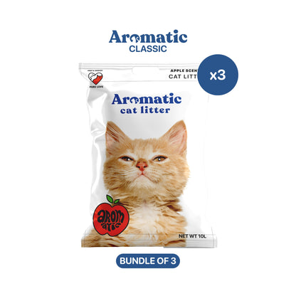 Aromatic Classic Natural Bentonite Cat Litter  10L/8kg - Bundle of 3 Bags