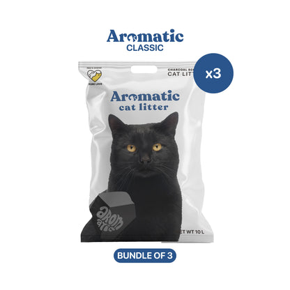 Aromatic Classic Natural Bentonite Cat Litter  10L/8kg - Bundle of 3 Bags